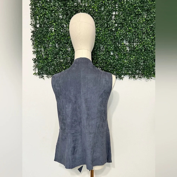 Lori Goldstein Lagenlook Dark Grey Drape Vest Size Small - Picture 4 of 8